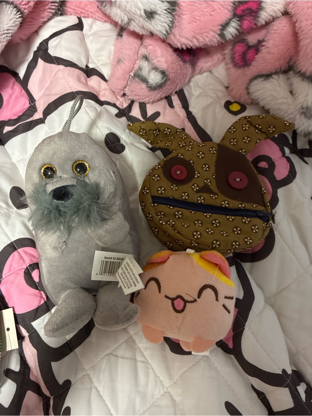 Gray Plush Seal Keychain for Kids Accessories